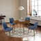 Armen Living Arcadia and Azalea 48" Round Blue and Walnut Wood 5 Piece Dining Set SETARDI5AZWABLU48 - alternate 3